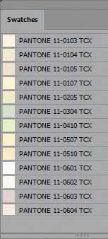 Электронная библиотека образцов Pantone TCX в палитре Swatches программы Photoshop